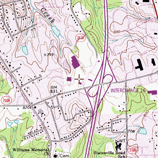 Topographic Map of North Park Mall, NC