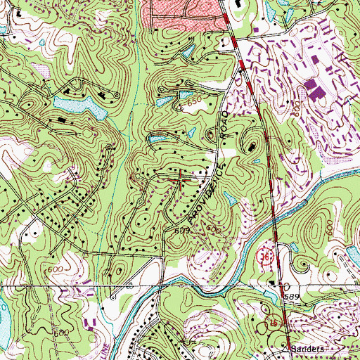 Topographic Map of Old Providence, NC