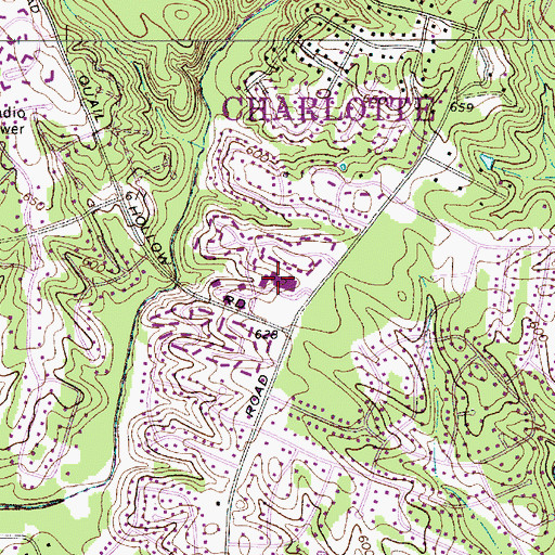 Topographic Map of Old Town Shopping Center, NC