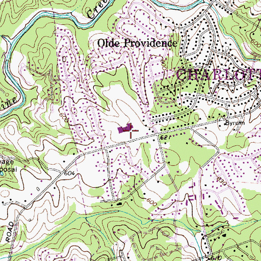 Topographic Map of Olde Providence Elementary School, NC