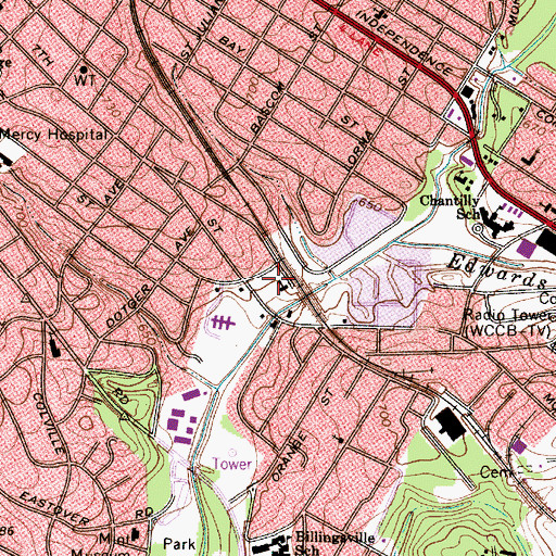 Topographic Map of Palmer Fire School (historical), NC