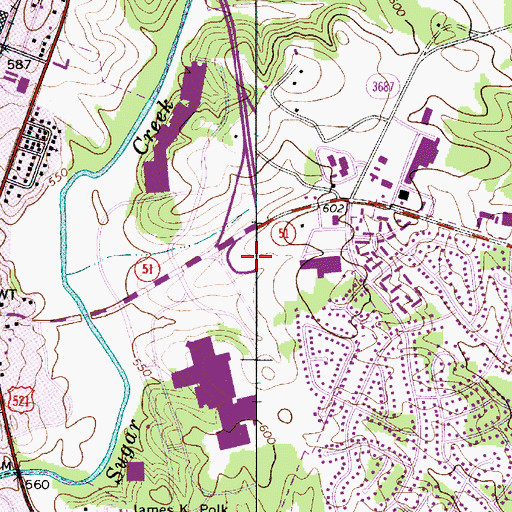 Topographic Map of Park Place Shopping Center, NC