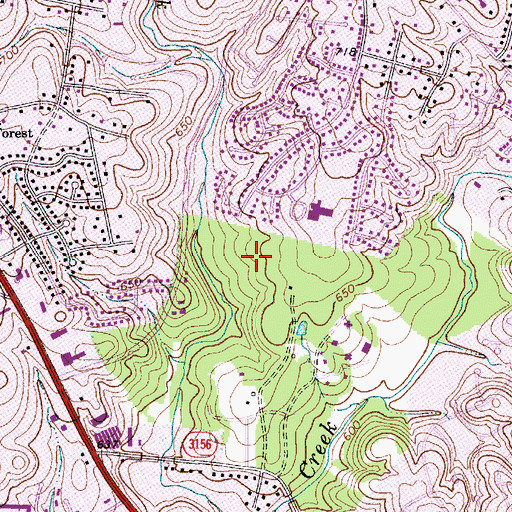 Topographic Map of Piney Grove Elementary School, NC