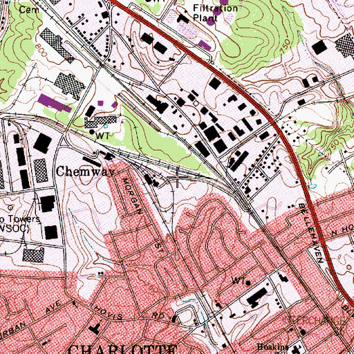 Topographic Map of Pinoca (historical), NC