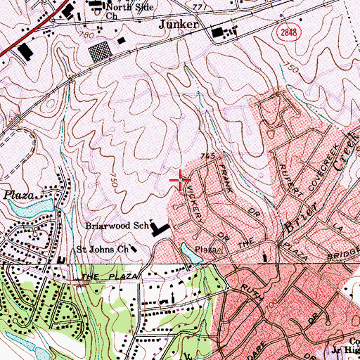 Topographic Map of Plaza Airport (historical), NC