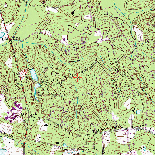 Topographic Map of Providence Plantation, NC