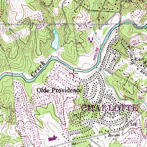 Topographic Map of Raintree, NC
