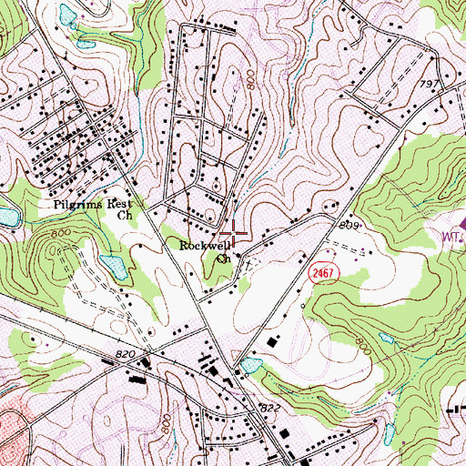 Topographic Map of Rockwell School (historical), NC