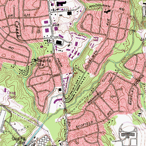 Topographic Map of Selwyn Park, NC