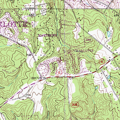 Topographic Map of Settlers Landing, NC