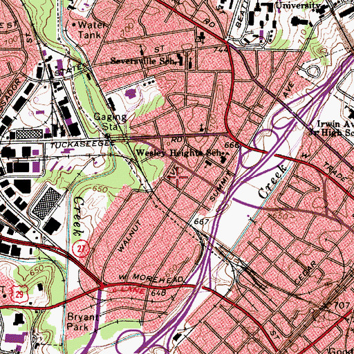 Topographic Map of Severville, NC