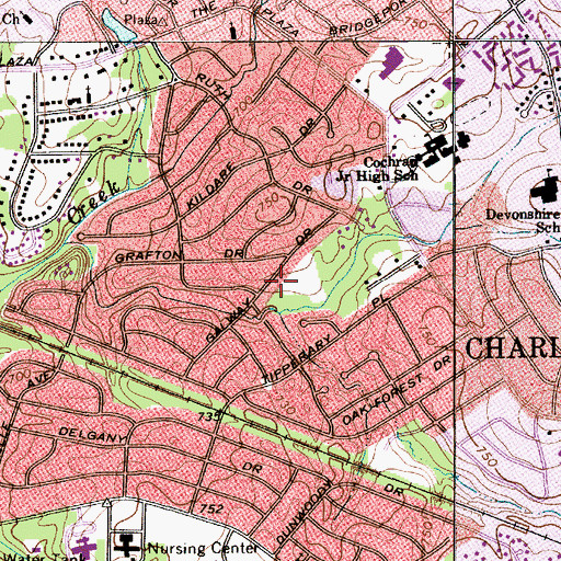 Topographic Map of Shannon Park, NC
