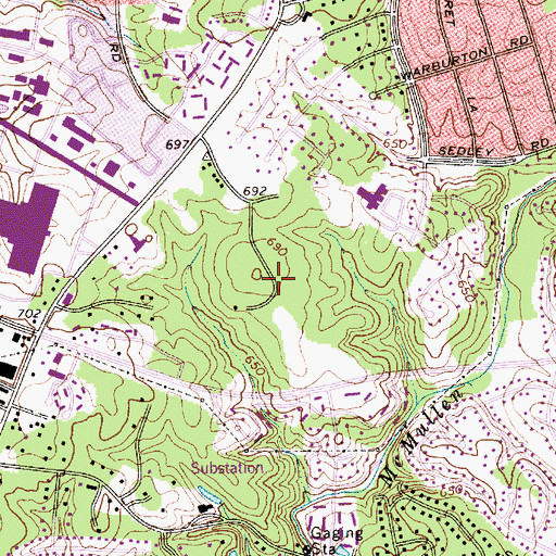 Topographic Map of Sharon Elementary School, NC