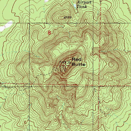 Topographic Map of Red Butte, AZ