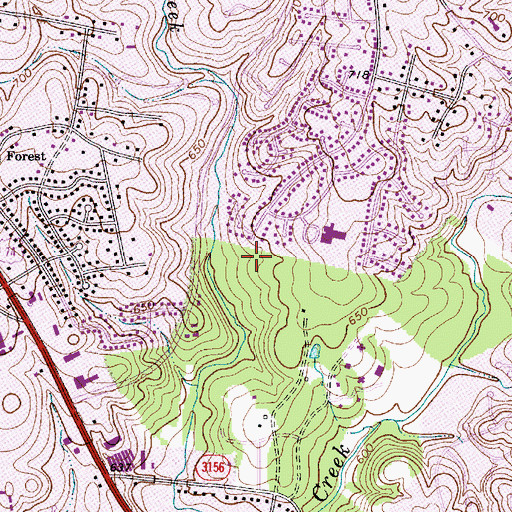 Topographic Map of Sharon Forest, NC