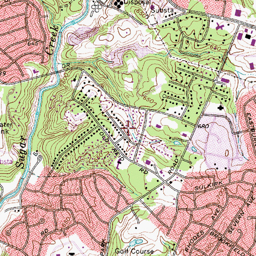 Topographic Map of Sharon Golf Course, NC