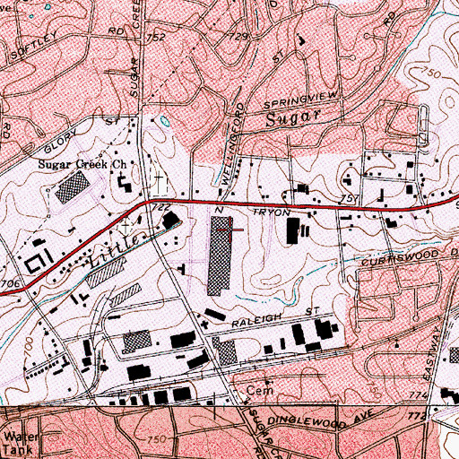 Topographic Map of Southern States Fairgrounds (historical), NC