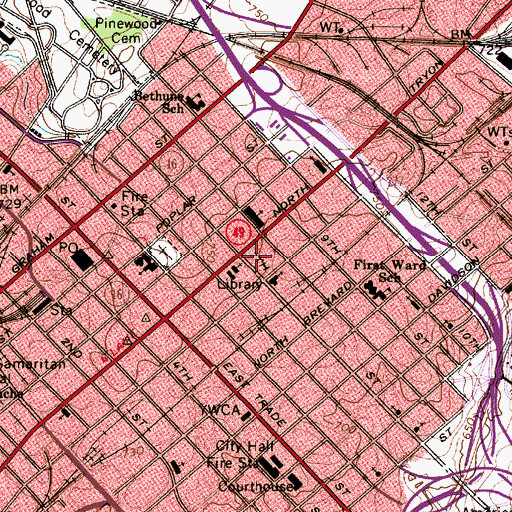 Topographic Map of Spirit Square, NC