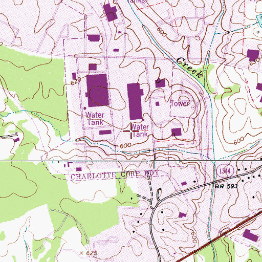 Topographic Map of Steele Creek, NC