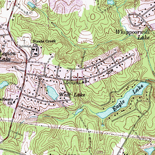 Topographic Map of Steelberry Acres, NC