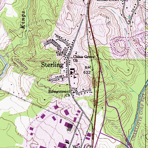 Topographic Map of Sterling Elementary School, NC