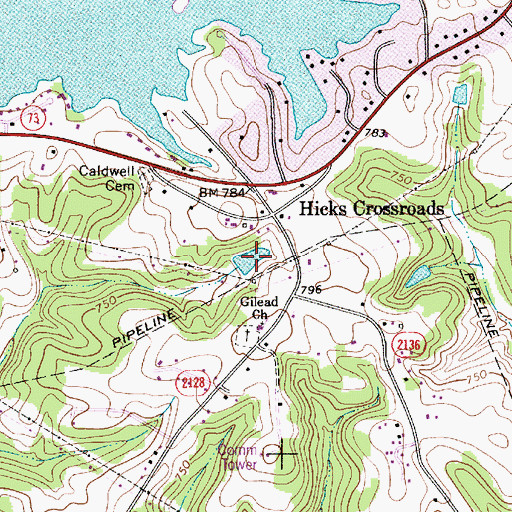 Topographic Map of Stillwell Lake, NC