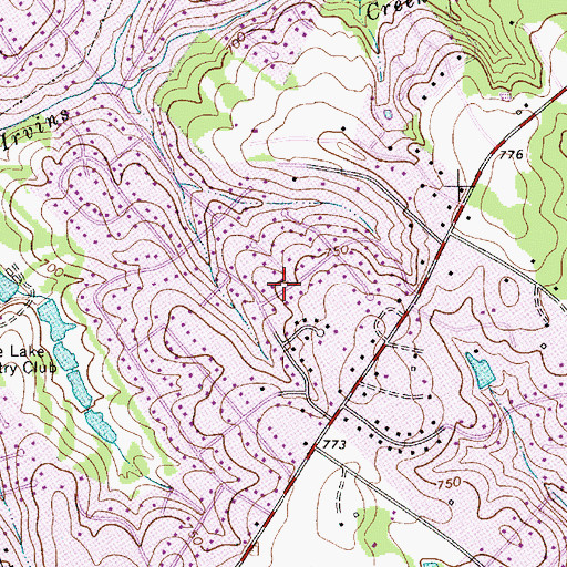 Topographic Map of Tarawoods, NC
