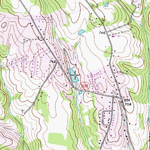 Topographic Map of Walhill Lake, NC