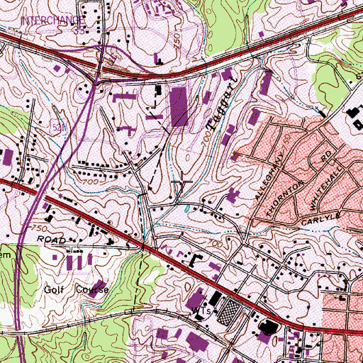 Topographic Map of Westerly Hills Elementary School, NC