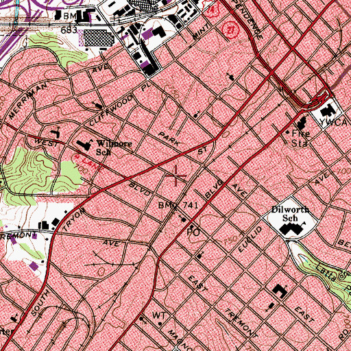 Topographic Map of Wilmore, NC