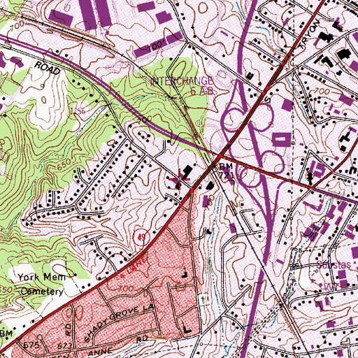 Topographic Map of Woodlawn School (historical), NC