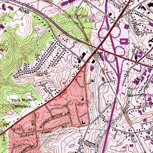Topographic Map of Yorkmont, NC