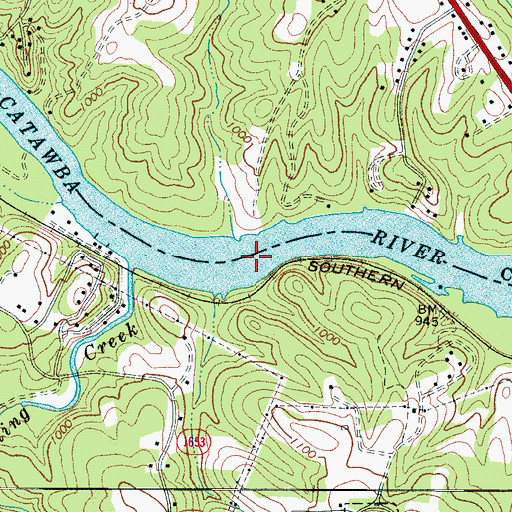 Topographic Map of Devil Shoals, NC