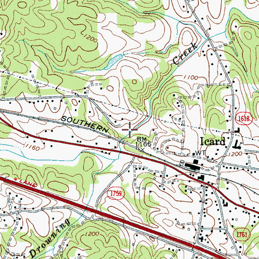 Topographic Map of Drowning Creek (historical), NC