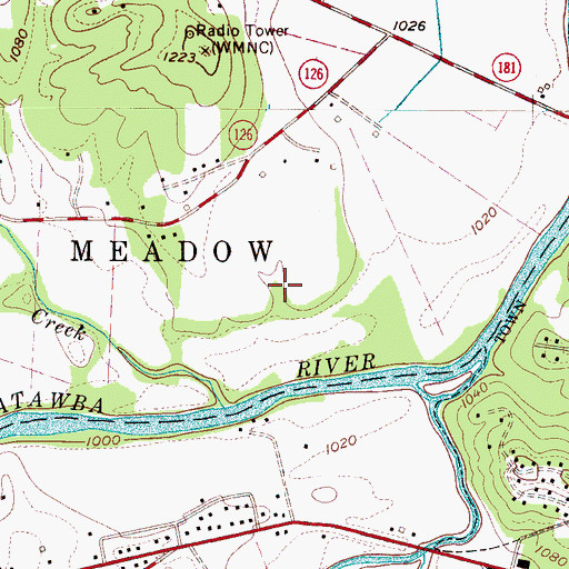 Topographic Map of Freedom Park, NC