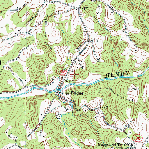 Topographic Map of Hatterbrond (historical), NC