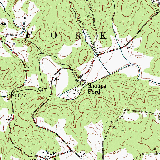 Topographic Map of Mull Grove (historical), NC
