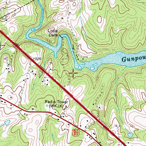 Topographic Map of Baird (historical), NC