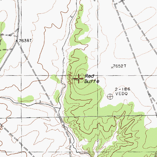 Topographic Map of Red Butte, AZ