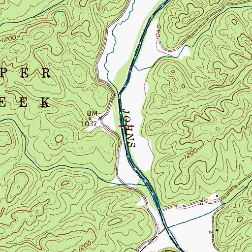 Topographic Map of Collins (historical), NC