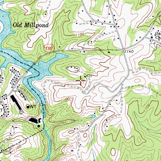 Topographic Map of Granada Golf Course, NC