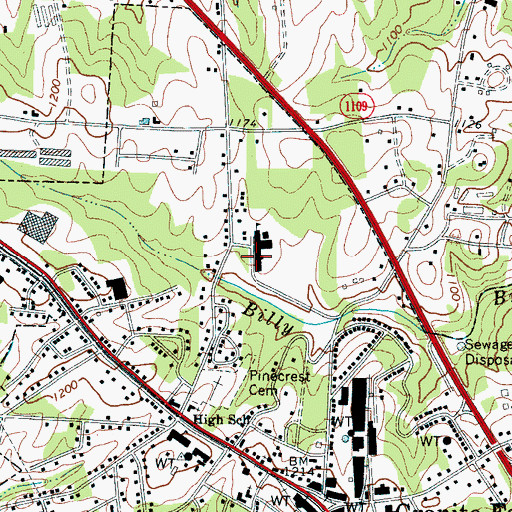 Topographic Map of Granite Falls Elementary School, NC
