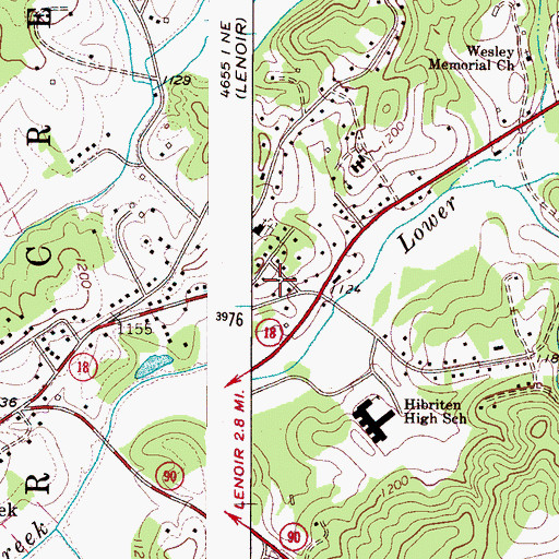 Topographic Map of Hibriten (historical), NC