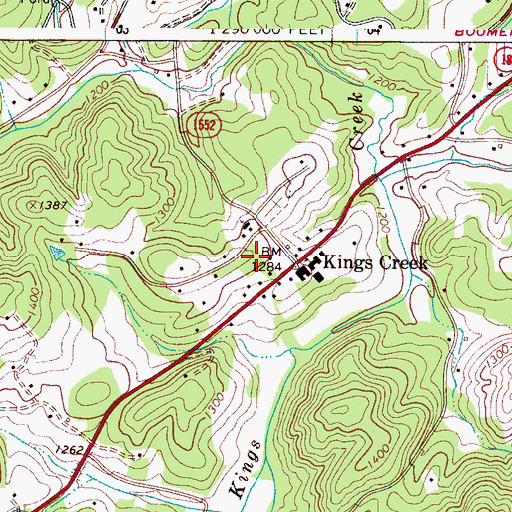 Topographic Map of Kings Creek School, NC
