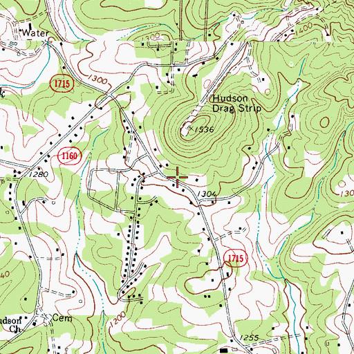 Topographic Map of Sardis (historical), NC