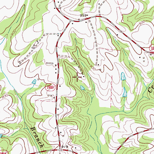 Topographic Map of Beams Mill (historical), NC
