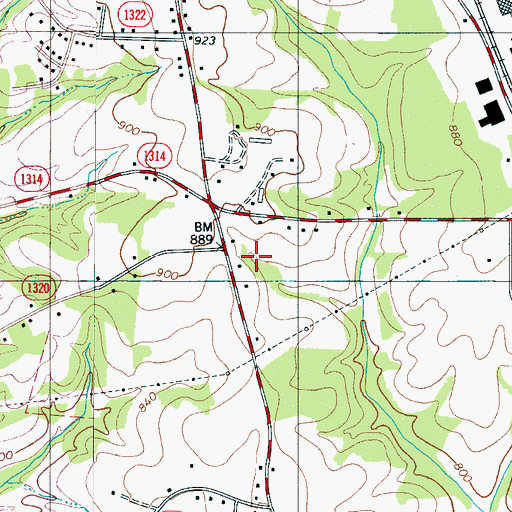 Topographic Map of Blanton Industrial Park, NC