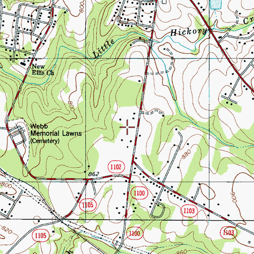 Topographic Map of Byers Airport (historical), NC