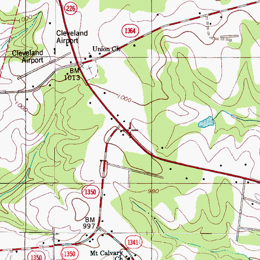 Topographic Map of Campcall, NC
