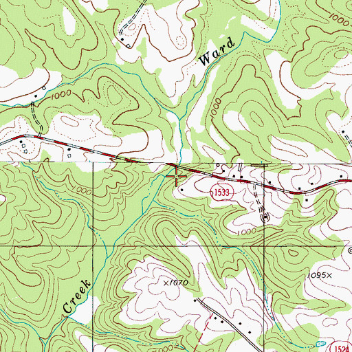 Topographic Map of Cleveland Mills (historical), NC